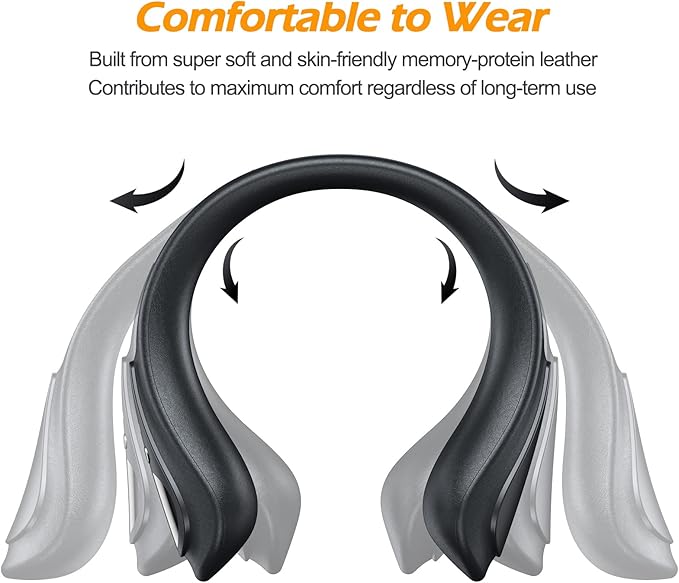 JODNO Portable Neck Warmer Rechargeable, Soft Leather Cordless Neck Heater Wrap Graphene Heated Scarf with 12 Heat Levels, Hand Warmers Electric Heating Pad for Pain Relief, Warm Gifts for Women Men