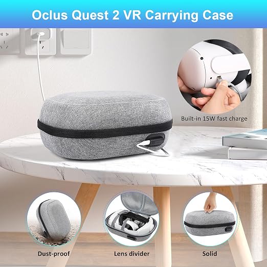 Quest 2 Accessories - Head Strap, Case, Face Cover, Controller Grips, Joystick Cover, Lens Protector