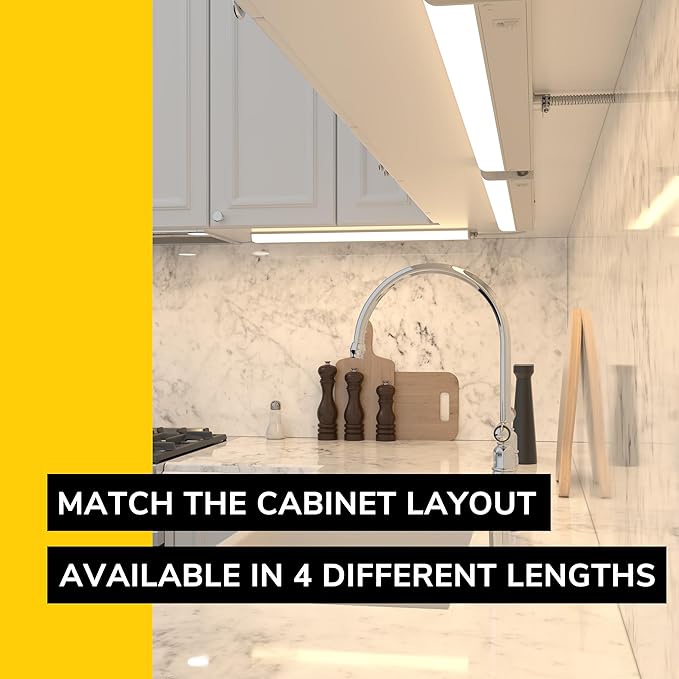 GETINLIGHT 30-inch Hardwired Only 5 Color LED Under Cabinet Lighting, Selectable 2700/3000/4000/5000/6000K, Dimmable, Matte White Finished, ETL Listed, IN-0201-14-WH-5C