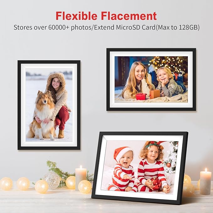 Frameo 10.1 Inch WiFi Digital Picture Frame with 1280x800 IPS Touch Screen Photo Frame Electronic, 32GB Memory, Auto-Rotate,Slideshow,Share Photos or Videos Instantly via Frameo App from Anywhere