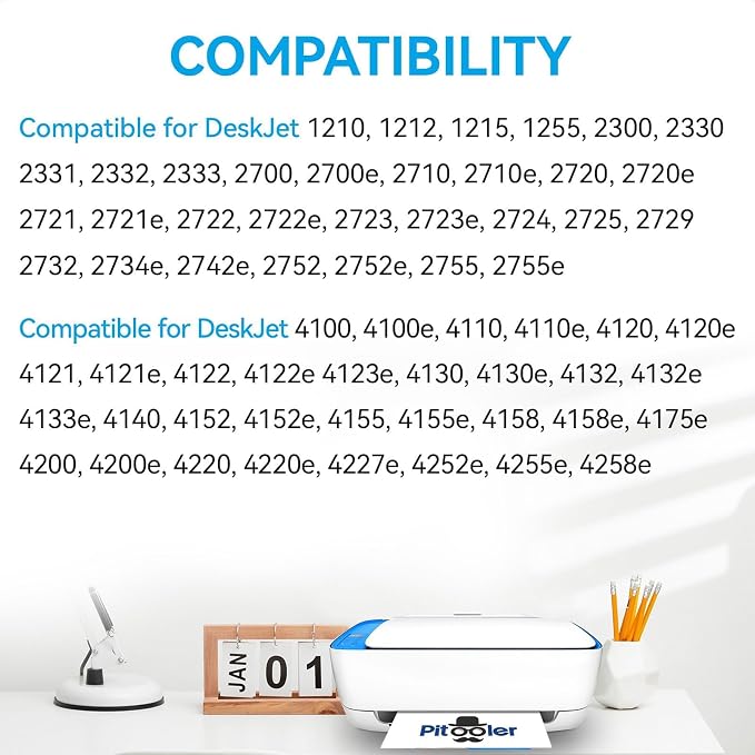 Upgraded Chip 67XL Ink Cartridges Compatible for HP 67 Ink Cartridges Black/Color Combo Pack Work with DeskJet 2855e 2827e 2800e 4255e 2755e 2700 4155e 4227e 2700e 2734e 2852e Envy 6055e 6000 Printer