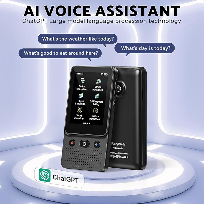Language Translator Device, Voice Ai Translator Device T21 Wi-Fi Available, Two-Way 138 Languages 2026 Instant Translator Offline Recording Photo Translation Device for Business Travel Study