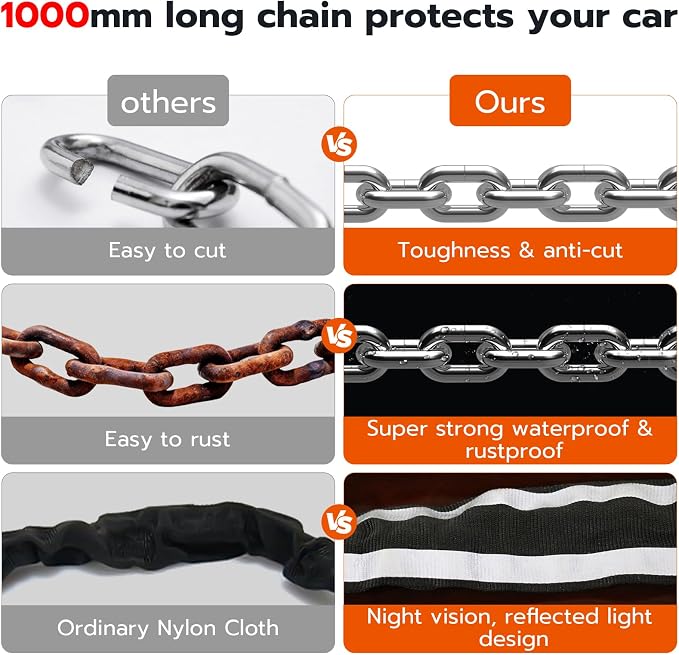 Fingerprint Bike Chain Lock, Bluetooth Bike Lock Waterproof Biometric Keyless Lock Heavy Duty Anti-Theft with 3.3 Feet Long Chain Lock for eBike Scooter Gate Ski Snowboard