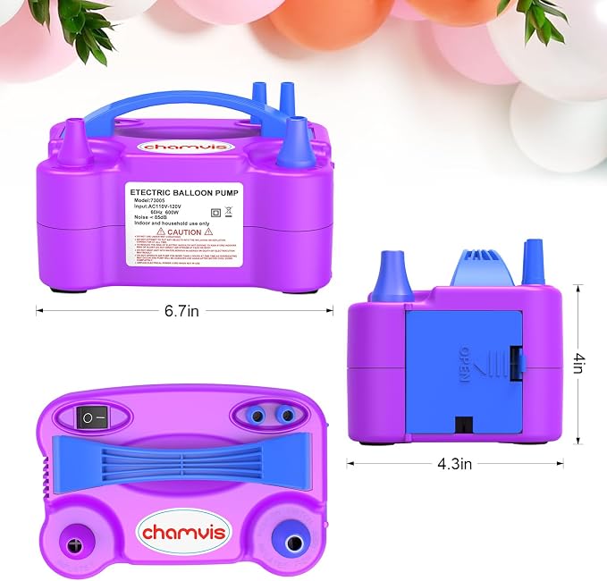 chamvis Balloon Pump Electric, Balloon Air Pump Inflate Pump for Balloons: Blower Machine for Fast and Easy Filling Balloons