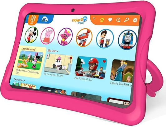 NOBKLEN Kids Tablet 10 Inch, Android 13 Tablet 4GB+64GB 8-Core CPU WiFi 6 12H Battery Life Parental Control 1280 * 800 HD Display Dual Cameras Shockproof Case Pre-Installed Educational Apps