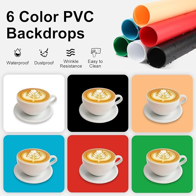 16x16 Inch Portable Folding Photo Studio Shooting Tent Box with Dimmable Ring Light USB, 3 Color Temperatures & 6 Colors PVC Backdrops for Product Photography, YouTube Videos, Smartphone