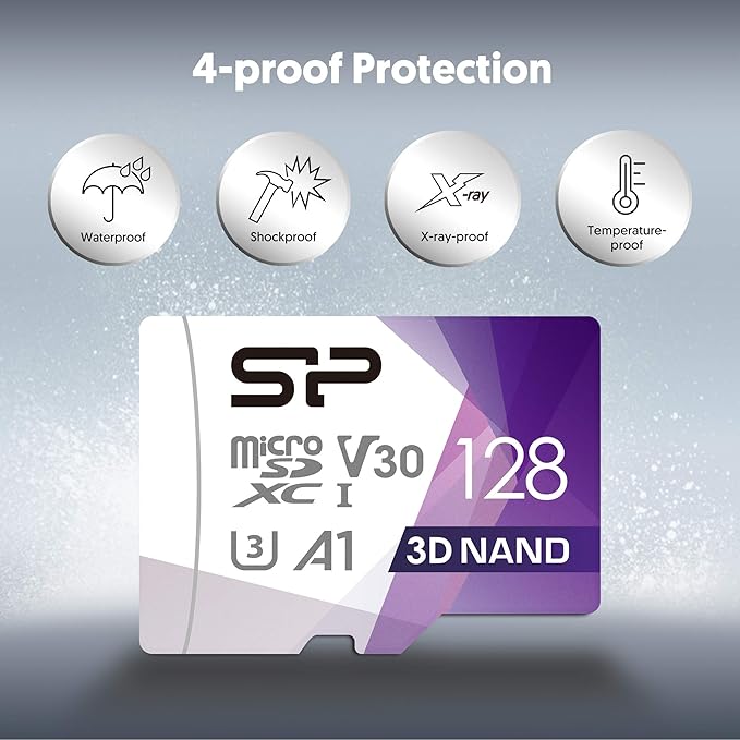 Silicon Power 2-Pack 128GB Micro SD Card U3 SDXC microsdxc High Speed MicroSD Memory Card with Adapter