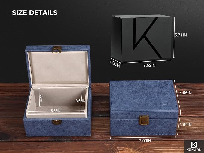 KK6 Faraday Box for Key Fobs, Signal Shielding Storage | Signal Shielding • Key Fob Storage • Premium Synthetic Leather • Home & Office Use