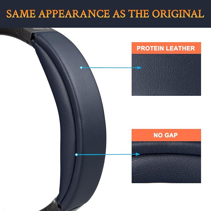 SOULWIT Ear Pads Cushions + Headband, Replacement Kit for Sony WH-1000XM4 (WH1000XM4) Over-Ear Headphones, Replacement Headstrap Pad & Earpads Repair Part - Navy Blue