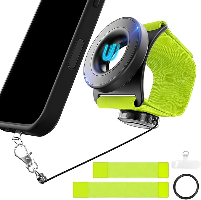 Running Phone Holder,Fits Armband&Wristband,Upgraded N52 Magnetic with Telescopic Anti-Drop Lanyard,360° Rotatable,Universal for iPhone,Samsung&All Android Phones