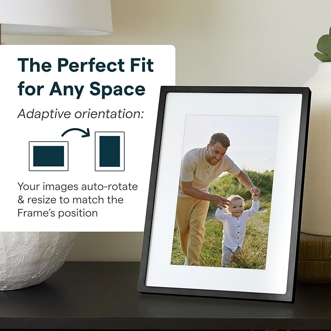 Skylight Digital Picture Frame 2 – 10" Full HD Wi-Fi Touch Screen, 16GB Digital Photo Frame, Load Photos & Videos Directly from Phone, Anti-Glare, Ideal for Personalized Gifting, Black - w/NA Adapter