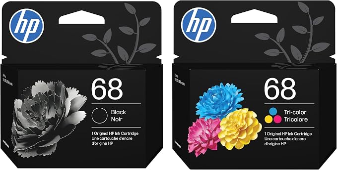 HP 68 Black 68 Tri-Color Ink Cartridge - 2 Pack | Works Envy 6100e, 6500e Series| Packaging May Vary
