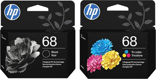 HP 68 Black 68 Tri-Color Ink Cartridge - 2 Pack | Works Envy 6100e, 6500e Series| Packaging May Vary
