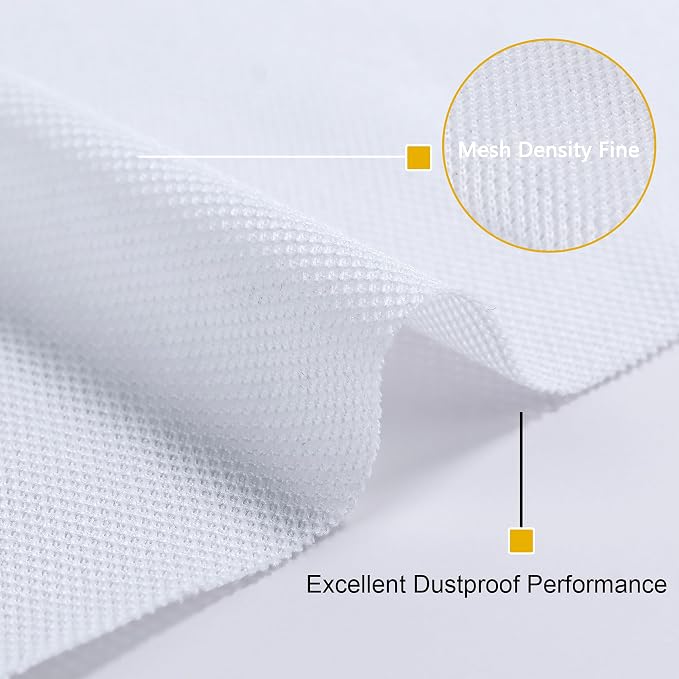 96" x 54" Speaker Grill Cloth, Stereo Grill Mesh Fabric Dustproof Replacement for Custom Speaker Cabinets Restoration Home Audio Decor Subwoofer Covers White