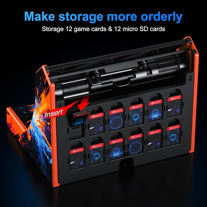 Retro Arcade Machine for Switch/OLED/Switch 2, Portable Arcade Cabinet with Joystick & Turbo Function, 12 Game Card Slots, Plug & Play Table Console Stand with a Casting Cable (Screen Not Included)