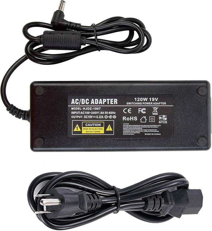 19V 6.32A Power Supply, 19V 6.32A 120W AC Adapter Charger ADP-120ZB BB for ASUS FX504 UX510UW N56J N56VM N56VZ N750 GL502 Q550LF N550JV F554LA