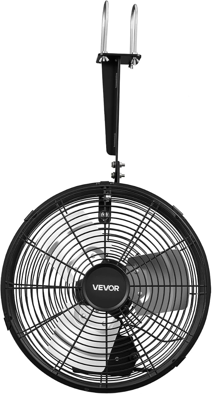 VEVOR Greenhouse Air Circulation Fan, 1800 CFM Powerful Air Circulator Electric Fan, 10 Speeds, 3 Switchable Modes, LCD Control, Ceiling Wall Mount, Fast Ventilation for Greenhouse, Patio, Garage