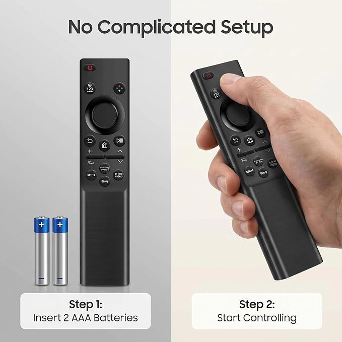 (Pack of 2) for Samsung Smart TV Remote, for Samsung Remote Control for smart TV, Compatible with 2015-2025 All Samsung Crystal UHD, CU7000, DU7200, QLED, Neo QLED, OLED, Frame Curved 4K 8K TVs