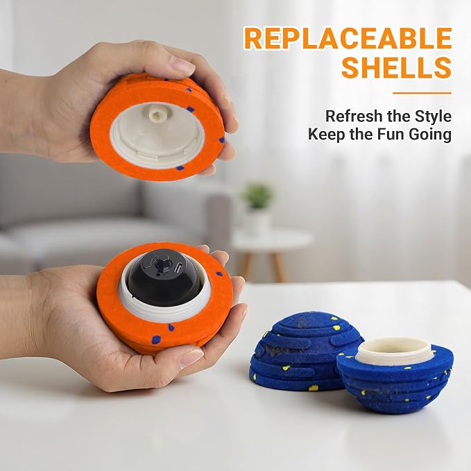 Smart Interactive Dog Toy with Remote Control, E-TPU Toy Ball for Aggressive Chewers, Automatic Moving, IPX6 Waterproof, Rechargeable Rolling Ball for Small/Medium/Large Dogs, ORG&BLU