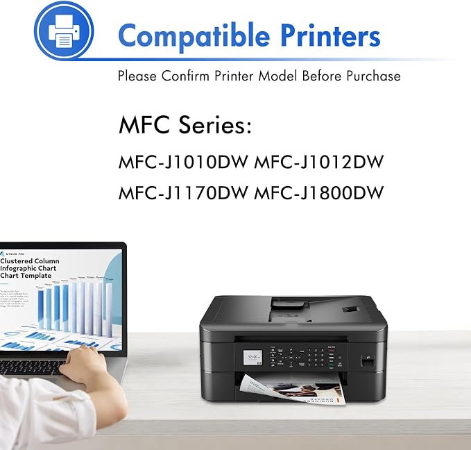 LC401XL LC401 MFC-J1010DW Black Ink Cartridges Compatible for Brother LC 401XL Ink Cartridges for Brother MFC-J1010DW MFC-J1170DW MFC-J1012DW MFC-J1800DW MFC-J1010DW Printer (High Yield, 2 Black Pack)