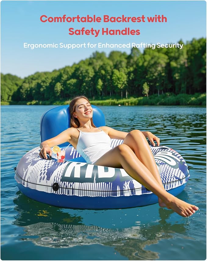 QPAU Inflatable River Tube and Electric Air Pump