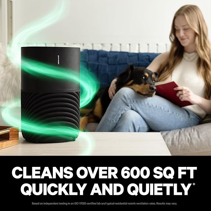 PuroAir 130i Smart Air Purifiers for Home Pets Allergies - HEPA + CarbonTech Filter up to 500X Stronger - Cleans Air Fast - Quiet Sleep Mode, Small Room Air Purifiers for Bedroom, Baby, Office (2PK)