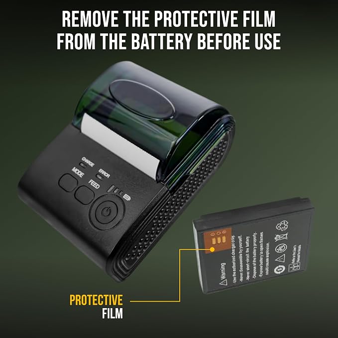 Kolibri Portable Thermal Printer with 90mm per Second Speed, USB and RJ232 Cable are Included - Bill Counter Printer