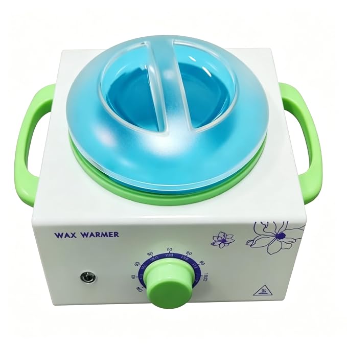 Wax Warmer for Hair Removal, Professional Waxing Heater Pot with Adjustable Temperature for Women Men, with 20 Wooden Wax Sticks(White-Single Pot)