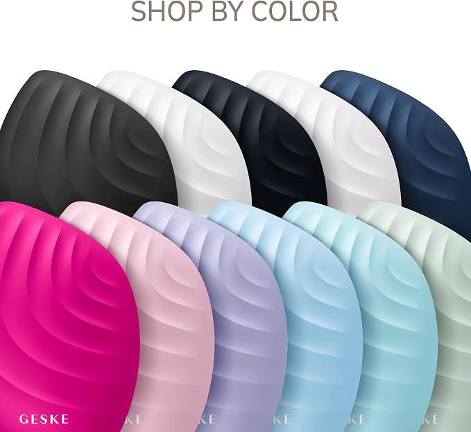 GESKE SmartAppGuided™ Sonic Facial Brush 5 in 1 | Vibrating Electric Facial Cleansing Brush | Soft Silicone Brush | Professional Facial Cleanser | Skin Cleanser & Exfoliator | Face Massager