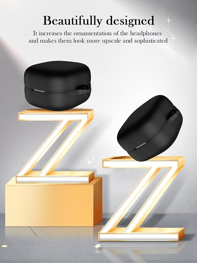 Case for Sony LinkBuds Open Truly Wireless Earbud Headphones（Model Number：WFL910B.UC）,Soft Protective,Shockproof, BOVUGAC Silicone Case Cover with Keychain & Cleaning Kit & Lanyard-Black