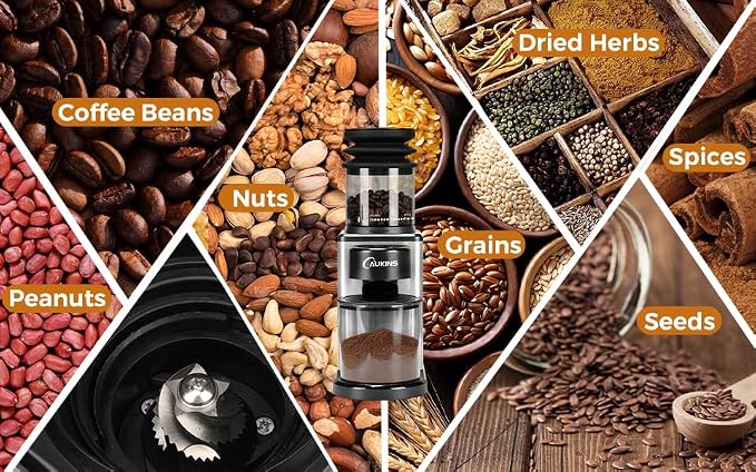 Electric Coffee Grinder for Home & Cafés: Automatic 25-Setting Conical Burr coffee grinder with 120g Expandable Hopper Durable - Anti-Static & Quiet Grinding Perfect for Multi-Cup Brewing