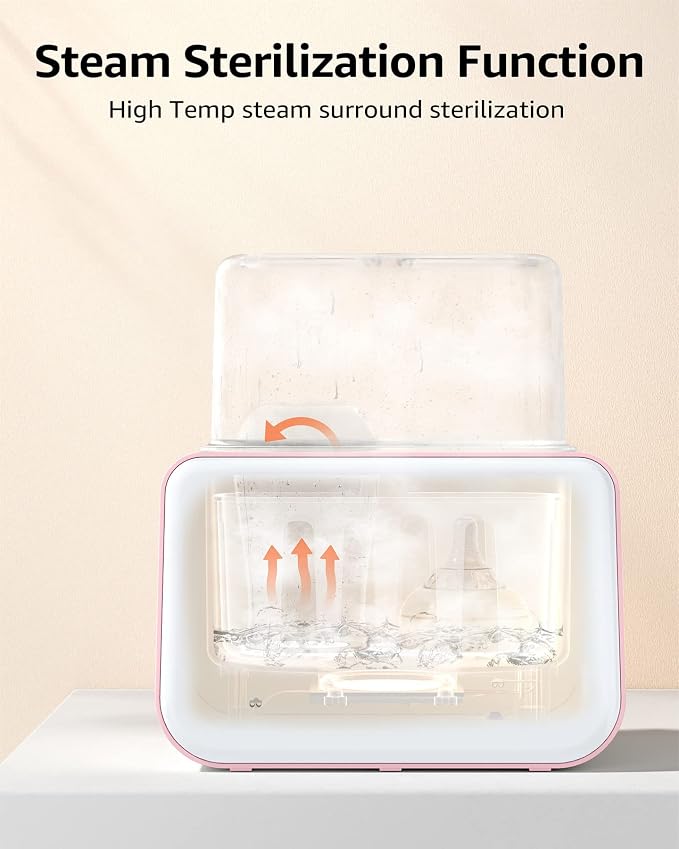 Baby Bottle Warmer, Gronwsy 8-in-1 Fast Milk Warmer with Timer Breastmilk or Formula, Fits 2 Bottles, Accurate Temperature Control, with Defrost, Sterili-zing, Keep, Heat Baby Food Jars Function