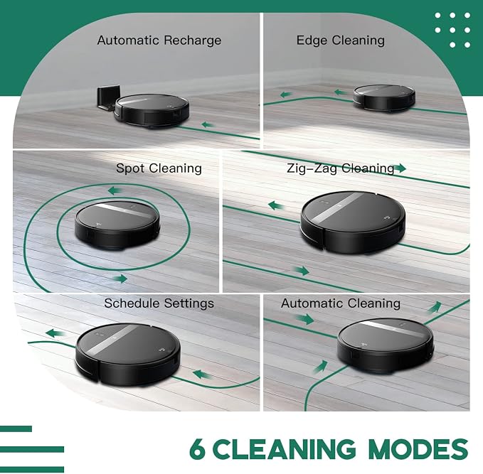 Kilgone Robot Vacuum Mop Combo, WiFi/App/Alexa, Self-Charging, Quiet, Tangle-Free Suction Robot Vacuum Cleaner for Pet Hair/Carpet/Hard Floor