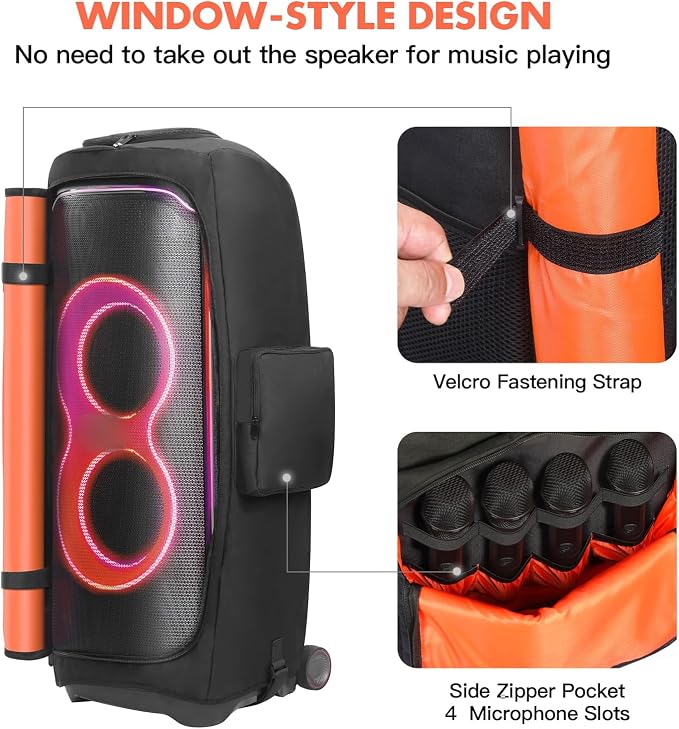 LEFOR·Z Speaker Case Compatible with JBL PartyBox Ultimate,Bottomless Speaker Dust Cover Storage Bag Fits for JBL PartyBox Ultimate for Outdoor Travel,Portable Cover Only(Without Pull Rod & Wheels)