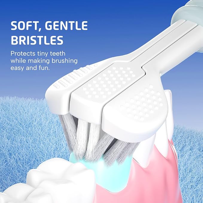 Well Before Kids U Shaped Electric Toothbrush with 5 Brush Heads, Ultrasonic, 5 Modes, IPX7 Waterproof Design (Spaceman, Vib-Blue, Ages 2-7)