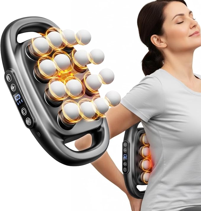 Deep Tissue Percussion Massager with 3 Modes and 30 Intensities, 16-Head Massage Gun Set, Quiet Muscle Massager for Relieving Back, Shoulder, Leg, Foot, and Body Muscle Pain
