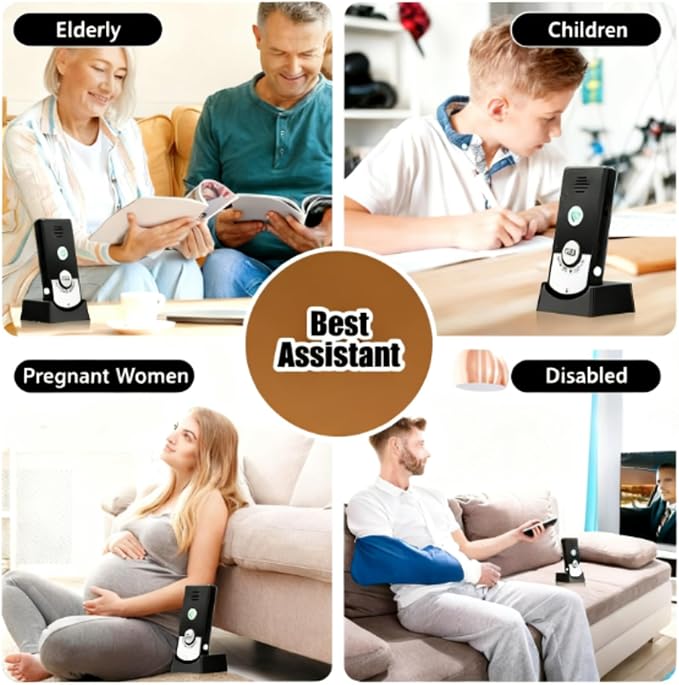 Wireless Intercom System for Home, 2 Way Range Walkie Talkie Communication Device for Elderly Monitoring, Home and Office Use, Easy Install Intercom with Doorbell Feature