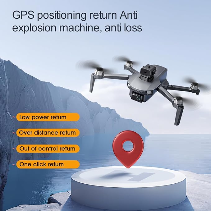 GPS drones with camera for adults 4k,4.5-inch Screen Display Drone with GPS, HD Camera and Foldable Design (3 batteries)