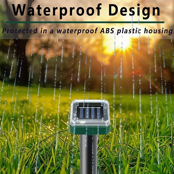 Solar Mole Repellent 10 Pack Sonic Gopher Repellent Vole Sanke Chaser Mole Deterrent Sonic Spikes Repellent Ultrasonic Pest Control Outdoor Keep Moles Out of Yard Lawn