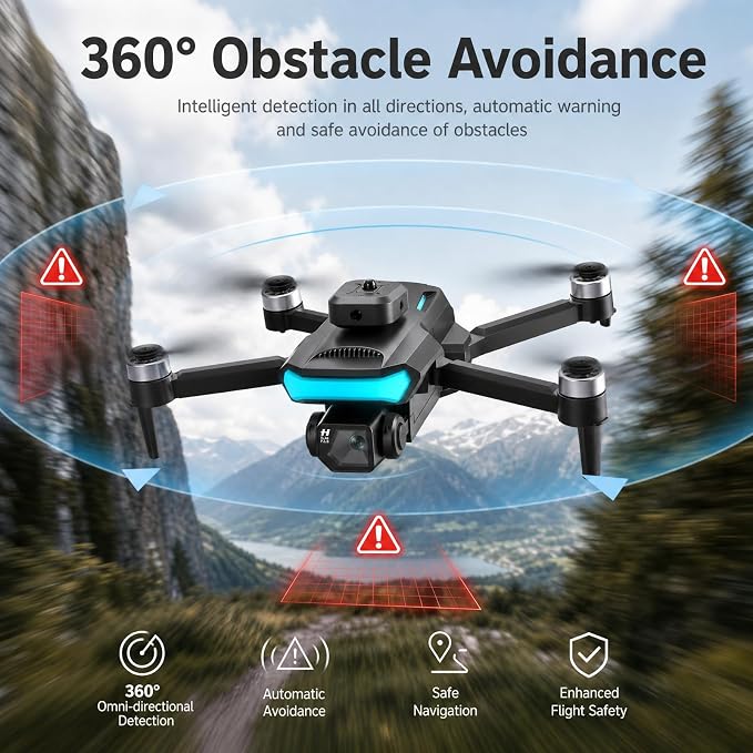 KMAX Drone with Camera for Adults Beginners, 2K Foldable RC Drone with 4.3" HD Display, Obstacle Avoidance, Altitude Hold, One-Key Return, 60 Mins Flight Time with 3 Batteries, Easy to Fly Mini Camera Drone Gifts