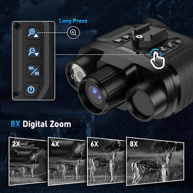 GOYOJO 4K Head-Mounted Night Vision Goggles, Night Vision Binoculars with 4500mAh Rechargeable Battery, 32GB Card Recording Photo & Video for Hunting & Camping