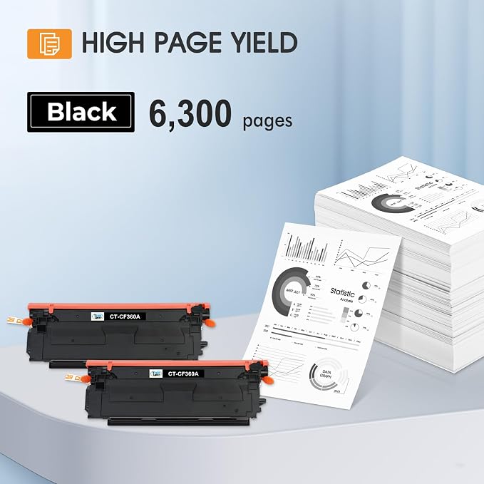 508X 508A Black Toner Cartridge 2-Pack High Yield Compatible for HP 508A 508X M553 CF360X CF360A for Color LaserJet Enterprise M553 M552 MFP M577 M553dh M553dn M553n M553x Printer Ink (New Version)