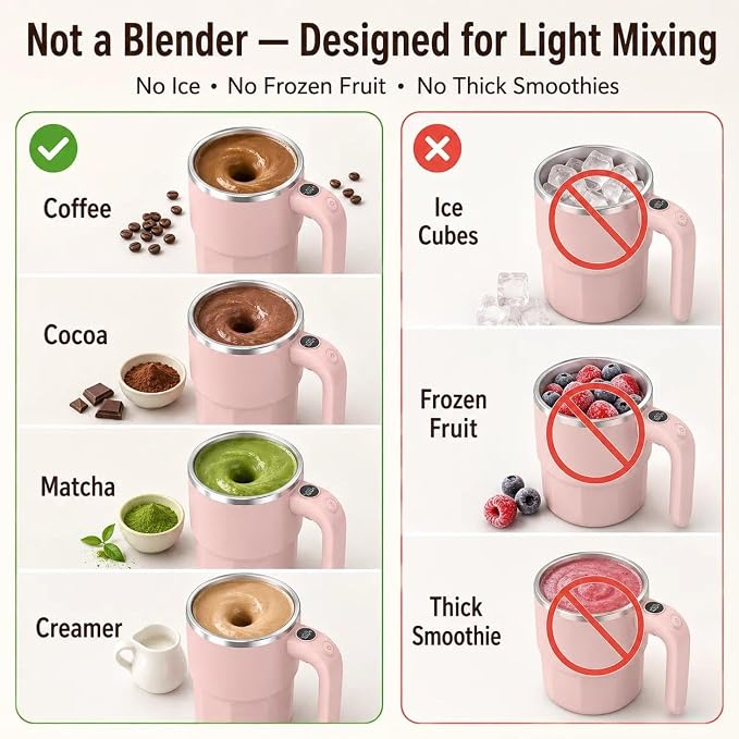 Self Stirring Coffee Mug, 12oz Rechargeable Magnetic Mixing Cup with Temperature Display, 316 Stainless Steel Electric Stirring Cup with Lid & Handle for Coffee, Cocoa, Matcha, Creamer, Mushroom Coffe