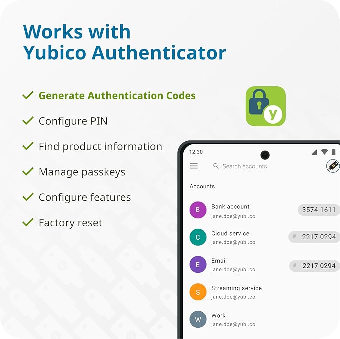 Yubico - YubiKey 5C - Multi-Factor authentication (MFA) Security Key and passkey, Connect via USB, FIDO Certified - Protect Your Online Accounts (5C)