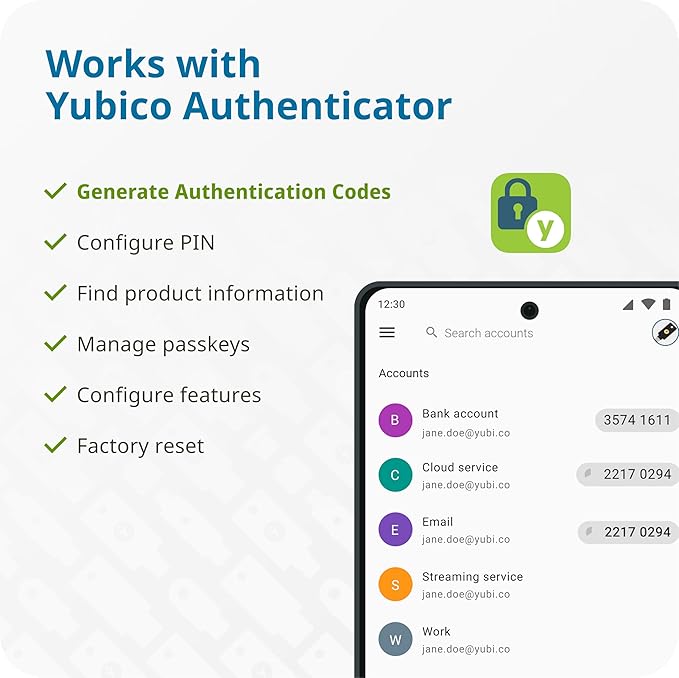 Yubico - YubiKey 5 Nano C - Multi-Factor authentication (MFA) Security Key and passkey, Connect via USB, FIDO Certified - Protect Your Online Accounts (Nano USB-C)