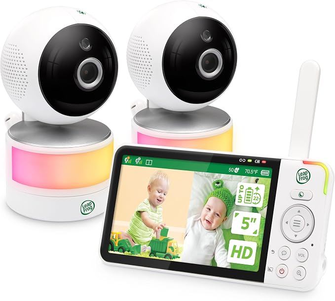 LeapFrog LF915-2HD Baby Monitor, 2 Cameras, 5" 720p Screen