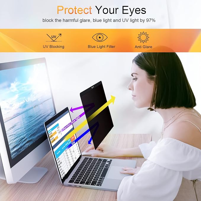 Mamol Magnetic Privacy Screen for MacBook Pro 13 Inch(2016-2022, M1, M2), Anti Glare Blue Light Filter with Camera Cover, Anti Spy Laptop Screen Protector
