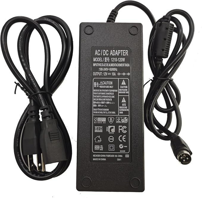 4-Pin 12V 10A AC Adapter for Synology NAS DiskStation DS1520+ DS923+ Charger DS1522+ DS916+ DS918 DS918+ DS920+ DS723+ DS420+ DS423+ DS620slim DS720+ DS415+ DS418 DS718+DS1019+ NAS Server Power Supply
