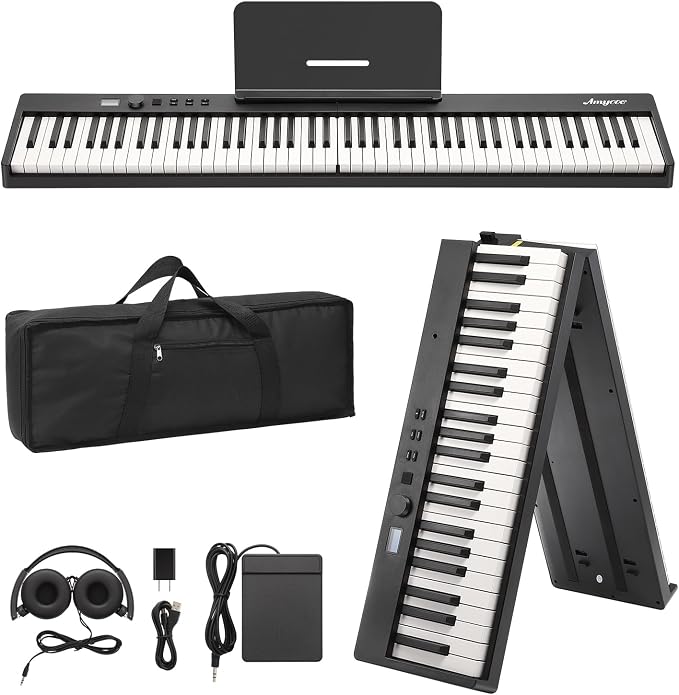 88 Keys Piano Keyboard Set, Electronic Digital Piano with Built-in Speaker Microphone, Portable Keyboard Gift Teaching for Beginners, Electric Piano for Birthday Gift