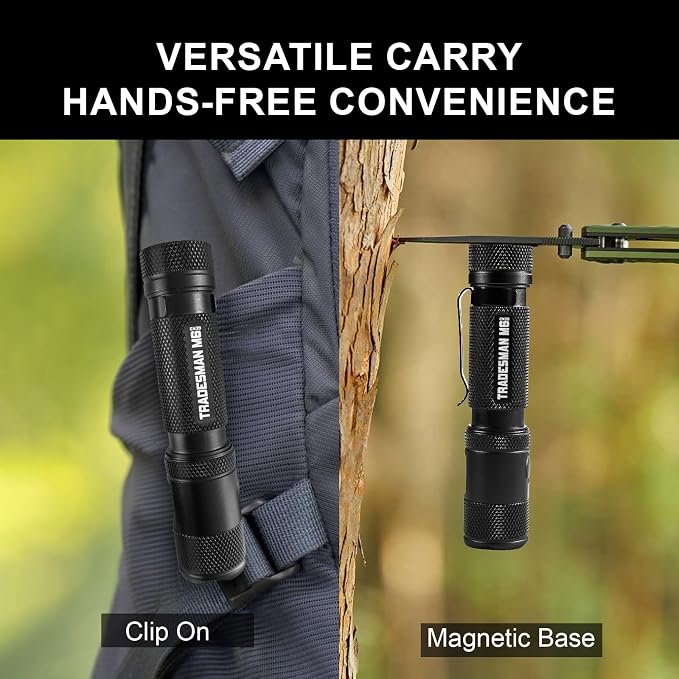 Powertac M6 G3 Tradesman Flashlight – 2030 Lumens, 330m Long Throw, Magnetic Tail, Rechargeable Compact EDC LED Light for Camping, Hiking, and Outdoor Use